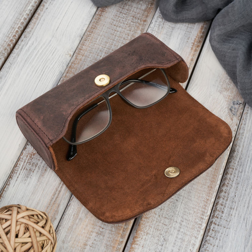 Etui na okulary skórzane sztywne Paolo Peruzzi piórnik na magnes