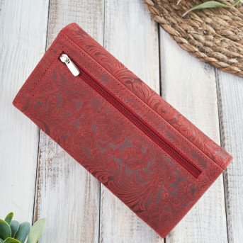 Portfel damski skórzany w kwiaty vintage RFID Paolo Peruzzi T-25-RD