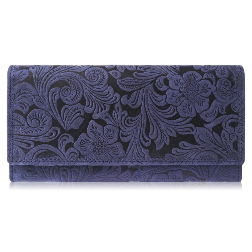 Portfel damski skórzany w kwiaty vintage RFID Paolo Peruzzi T-25-DB