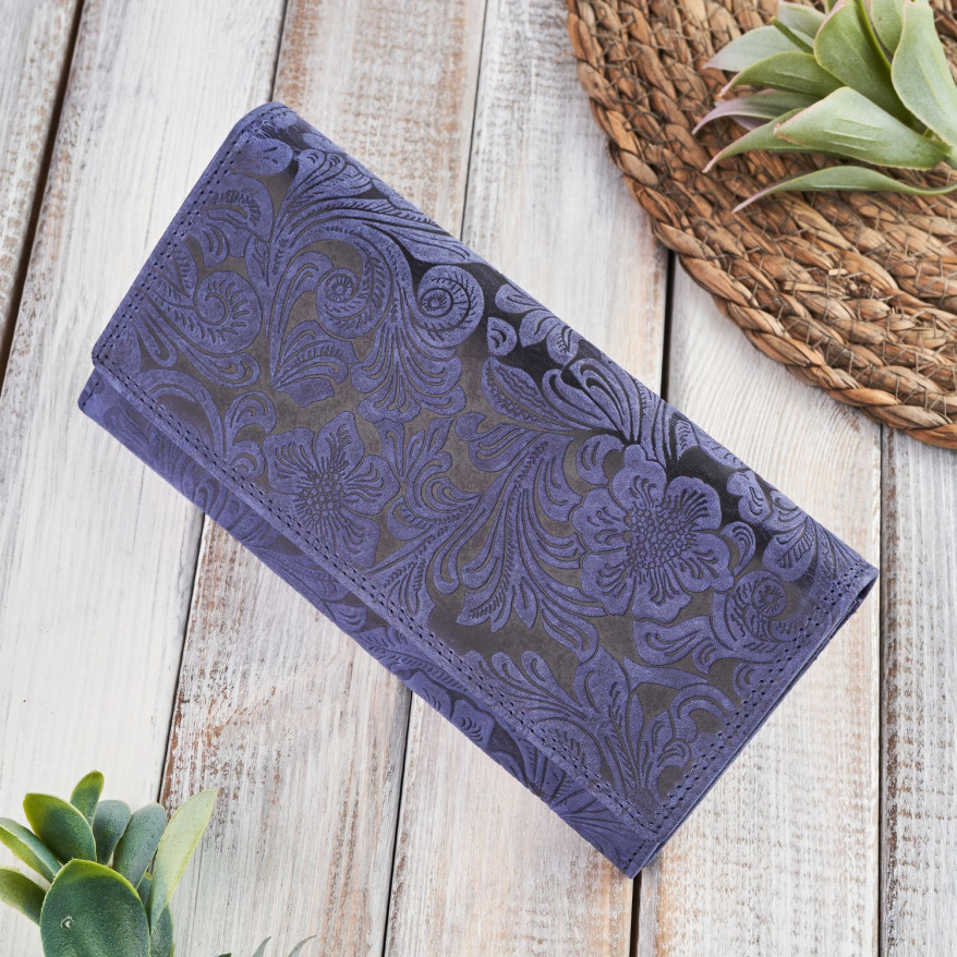 Portfel damski skórzany w kwiaty vintage RFID Paolo Peruzzi T-25-DB