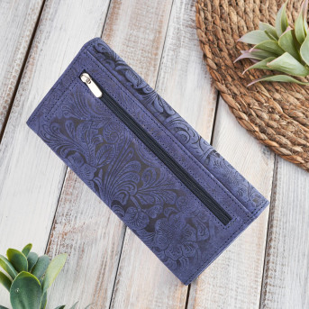 Portfel damski skórzany w kwiaty vintage RFID Paolo Peruzzi T-25-DB