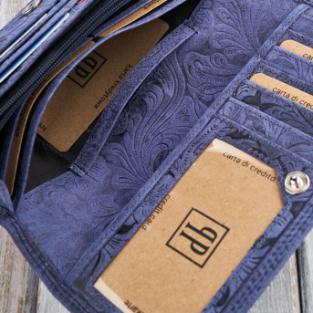 Portfel damski skórzany w kwiaty vintage RFID Paolo Peruzzi T-25-DB