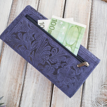 Portfel damski skórzany w kwiaty vintage RFID Paolo Peruzzi T-25-DB