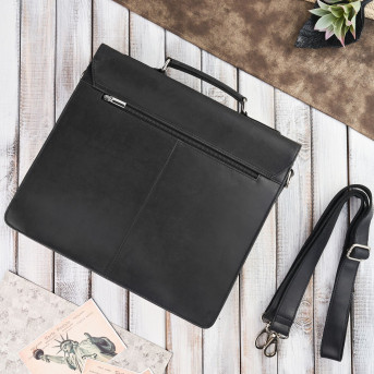 Aktówka męska teczka skórzana vintage z kluczykiem Paolo Peruzzi T-96-BL