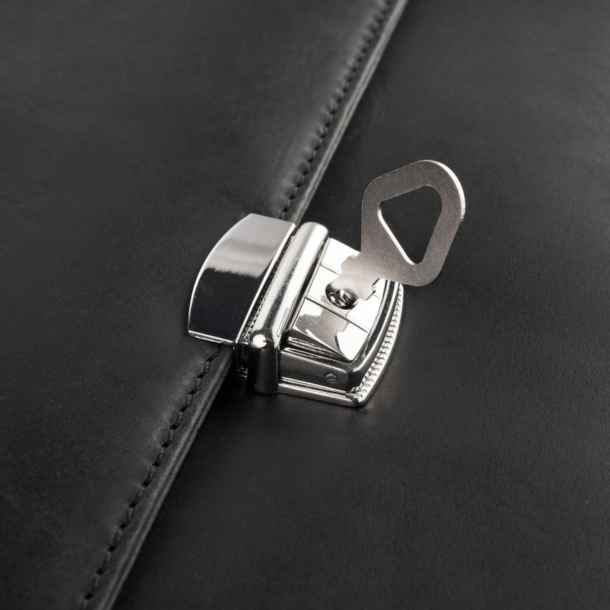 Aktówka męska teczka skórzana vintage z kluczykiem Paolo Peruzzi T-96-BL