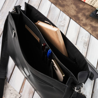 Aktówka męska teczka skórzana vintage z kluczykiem Paolo Peruzzi T-96-BL