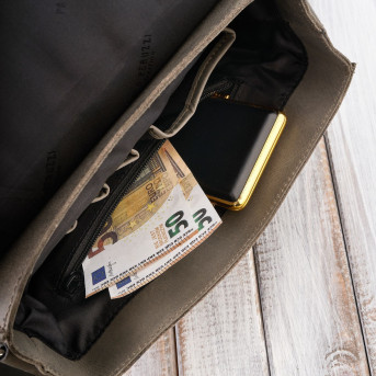 Torba męska na ramię skórzana szary vintage Paolo Peruzzi T-91-GRE