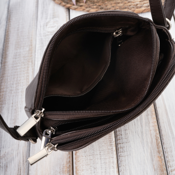 Torebka damska listonoszka na ramię skórzana brązowa Paolo Peruzzi