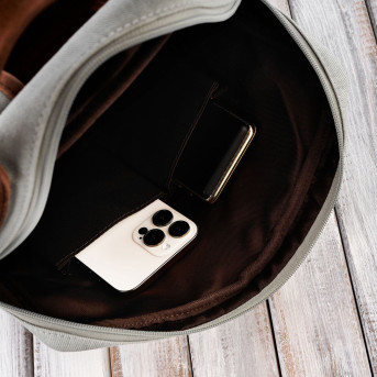 Plecak na laptopa skórzany szary myśliwski weekendowy do szkoły