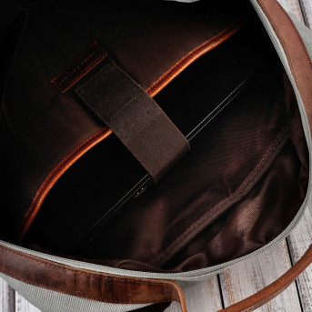 Plecak na laptopa skórzany szary myśliwski weekendowy do szkoły