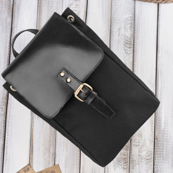 Plecak damski czarny skórzany na co dzień mały Paolo Peruzzi SI-04-BL