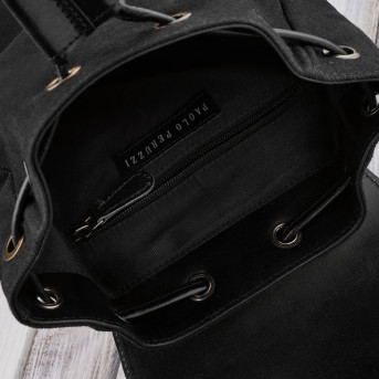 Plecak damski czarny skórzany na co dzień mały Paolo Peruzzi SI-04-BL