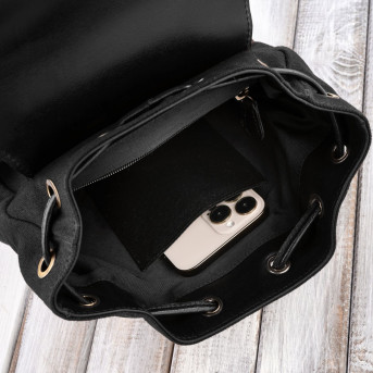 Plecak damski czarny skórzany na co dzień mały Paolo Peruzzi SI-04-BL