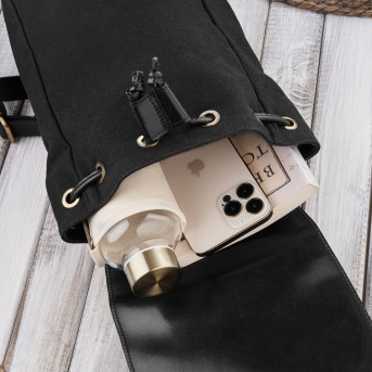 Plecak damski czarny skórzany na co dzień mały Paolo Peruzzi SI-04-BL