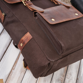 Plecak na laptopa brązowy plecak szkolny miejski do szkoły myśliwski