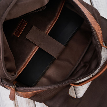 Plecak na laptopa brązowy plecak szkolny miejski do szkoły myśliwski