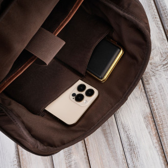 Plecak na laptopa brązowy plecak szkolny miejski do szkoły myśliwski