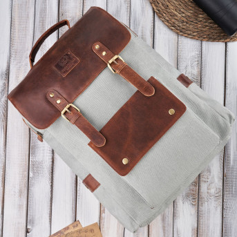 Plecak na laptopa brązowy plecak szkolny miejski do szkoły myśliwski