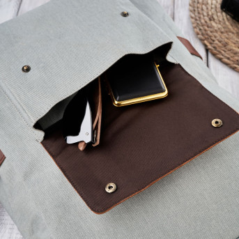 Plecak na laptopa brązowy plecak szkolny miejski do szkoły myśliwski