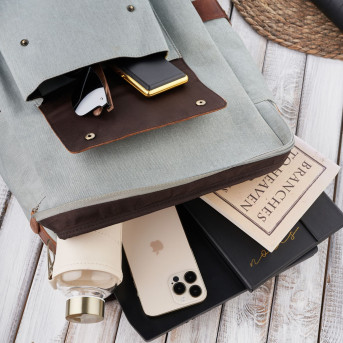 Plecak na laptopa brązowy plecak szkolny miejski do szkoły myśliwski