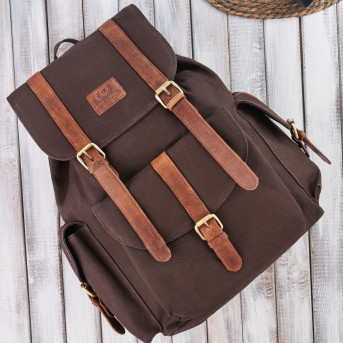 PLECAK MĘSKI DO PRACY DO SZKOŁY BRĄZOWY VINTAGE PAOLO PERUZZI SI-05-BR