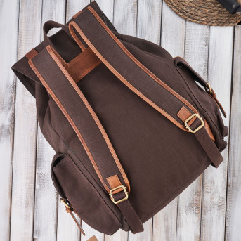 PLECAK MĘSKI DO PRACY DO SZKOŁY BRĄZOWY VINTAGE PAOLO PERUZZI SI-05-BR