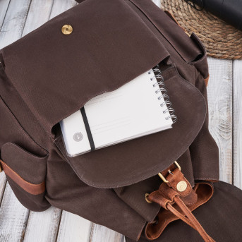 PLECAK MĘSKI DO PRACY DO SZKOŁY BRĄZOWY VINTAGE PAOLO PERUZZI SI-05-BR