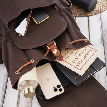 PLECAK MĘSKI DO PRACY DO SZKOŁY BRĄZOWY VINTAGE PAOLO PERUZZI SI-05-BR