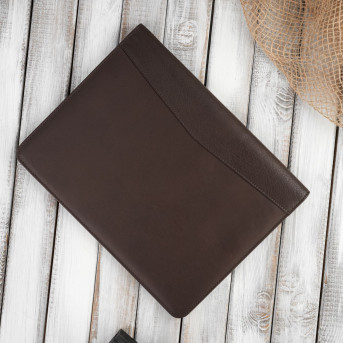 SKÓRZANY BIWUAR A4 AKTÓWKA BRĄZOWY PAOLO PERUZZI T-42-BR