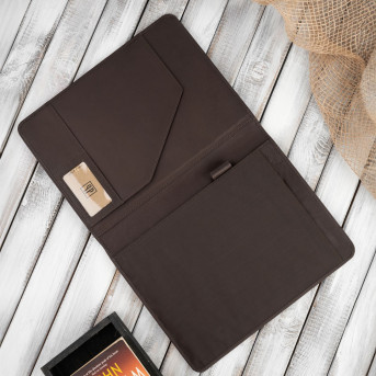 SKÓRZANY BIWUAR A4 AKTÓWKA BRĄZOWY PAOLO PERUZZI T-42-BR