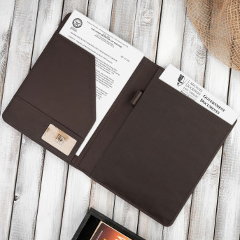 SKÓRZANY BIWUAR A4 AKTÓWKA BRĄZOWY PAOLO PERUZZI T-42-BR