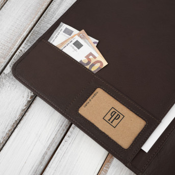 SKÓRZANY BIWUAR A4 AKTÓWKA BRĄZOWY PAOLO PERUZZI T-42-BR