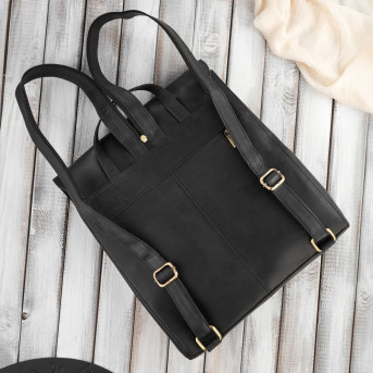 PLECAK DAMSKI SKÓRZANY DUŻY A4 CZARNY VINTAGE PAOLO PERUZZI T-72-HBL