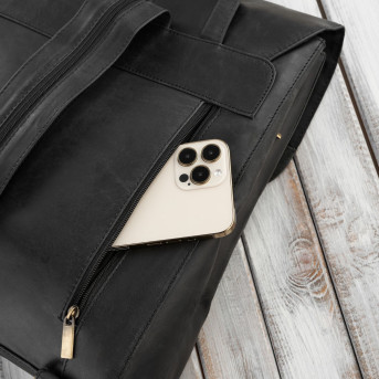 PLECAK DAMSKI SKÓRZANY DUŻY A4 CZARNY VINTAGE PAOLO PERUZZI T-72-HBL