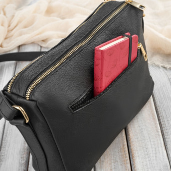 TORBKA DAMSKA NA RAMIĘ LISTONOSZKA SKÓRZANA CZARNA PAOLO PERUZZI Z-55-BLZ