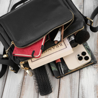 TORBKA DAMSKA NA RAMIĘ LISTONOSZKA SKÓRZANA CZARNA PAOLO PERUZZI Z-55-BLZ