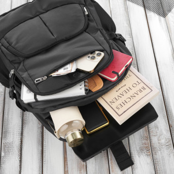 PLECAK MĘSKI NA LAPTOPA WODOODPORNY CZARNY DO PRACY PAOLO PERUZZI T-104-BL