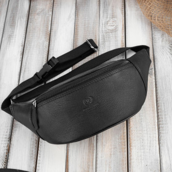 SASZETKA MĘSKA SKÓRZANA NERKA CZARNA PAOLO PERUZZI T-89-BL