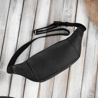 SASZETKA MĘSKA SKÓRZANA NERKA CZARNA PAOLO PERUZZI T-89-BL