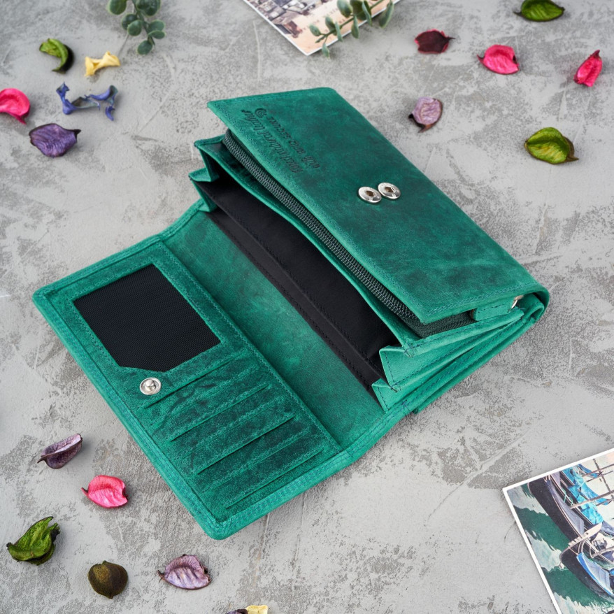 ZESTAW PREZENTOWY DLA KOBIET ZUP-95-GR SKÓRZANY PORTFEL T-05-GR I BRELOCZEK VINTAGE T-87-HGR