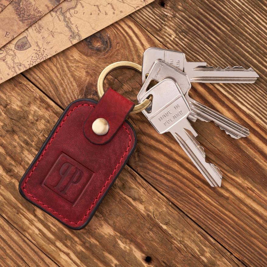 ZESTAW UPOMINKOWY DLA KOBIET ZUP-97-RD PORTFEL SKÓRZANY T-05-RD I BRELOCZEK VINTAGE T-86-HRD