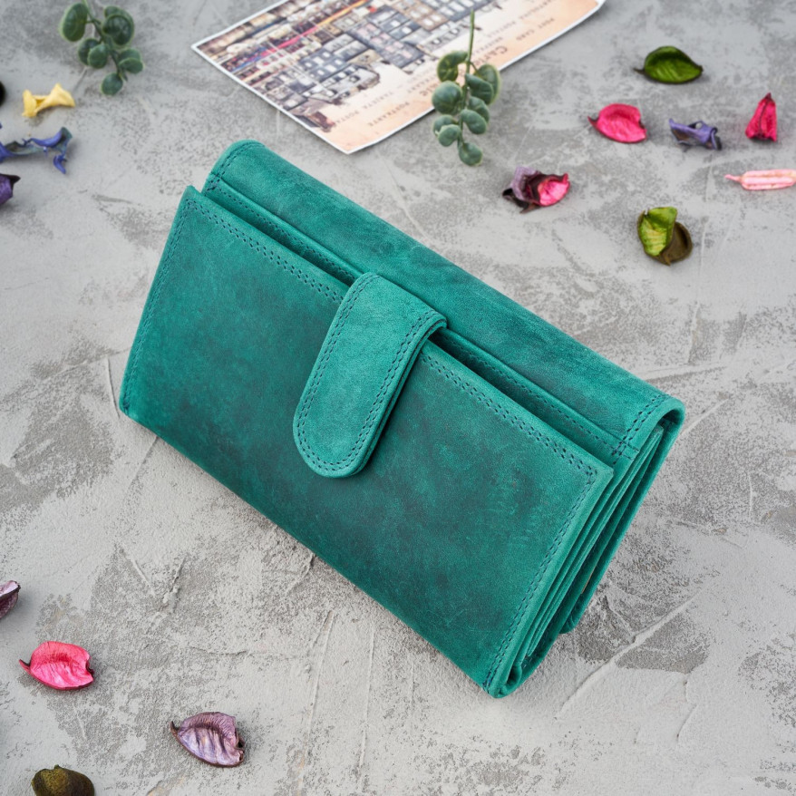 ZESTAW UPOMINKOWY DLA KOBIET ZUP-97-GR PORTFEL SKÓRZANY T-05-GR I BRELOCZEK VINTAGE T-86-HGR