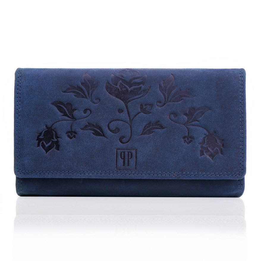 ZESTAW UPOMINKOWY DLA KOBIET ZUP-97-DB PORTFEL SKÓRZANY T-05-DB I BRELOCZEK VINTAGE T-86-HDB