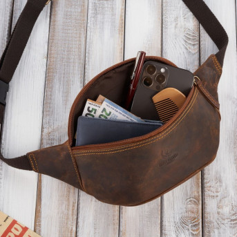 ZESTAW PREZENTOWY ZUP-98-HBR LISTONOSZKA MĘSKA BRĄZOWA T-91-HBR I SASZETKA T-89-HBR PAOLO PERUZZI