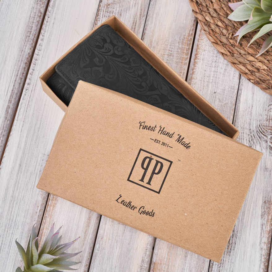 PORTFEL SKÓRZANY DAMSKI VINTAGE W KWIATY RFID PAOLO PERUZZI T-25-BL