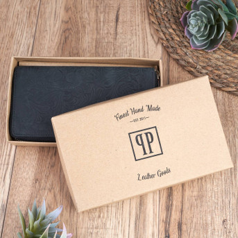 DAMSKI SKÓRZANY CZARNY PORTFEL NA SUWAK PAOLO PERUZZI T-08-BL