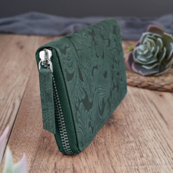 DAMSKI SKÓRZANY ZIELONY PORTFEL NA SUWAK PAOLO PERUZZI T-08-GR