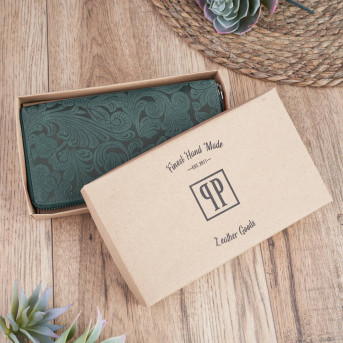 DAMSKI SKÓRZANY ZIELONY PORTFEL NA SUWAK PAOLO PERUZZI T-08-GR