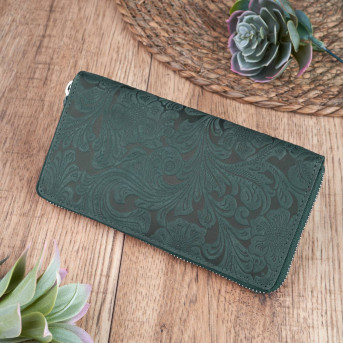 DAMSKI SKÓRZANY ZIELONY PORTFEL NA SUWAK PAOLO PERUZZI T-08-GR