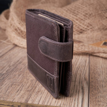 PORTFEL MĘSKI SKÓRZANY BRĄZOWY T-03-BR OCHRONA RFID VINTAGE RETRO